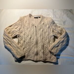 Vintage Wool Cream Cable Knit Cardigan